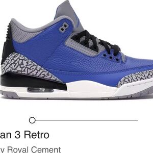 Nike Air Jordan 3 (Varsity Royal) Size 10.5m/12w